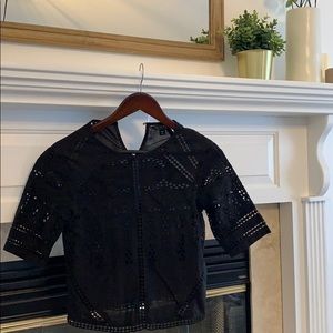 Black Crop with Cut outs